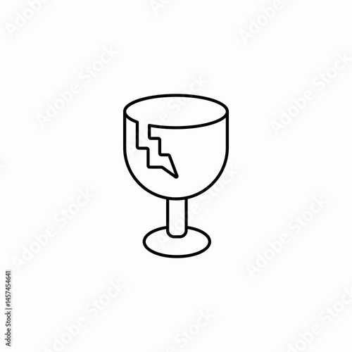 fragile glass icon sign vector