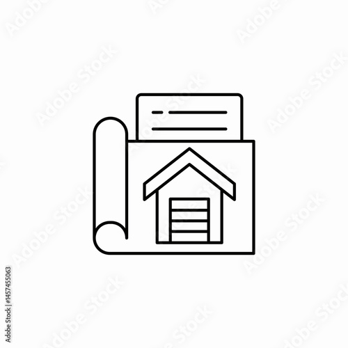 house blueprint icon sign vector