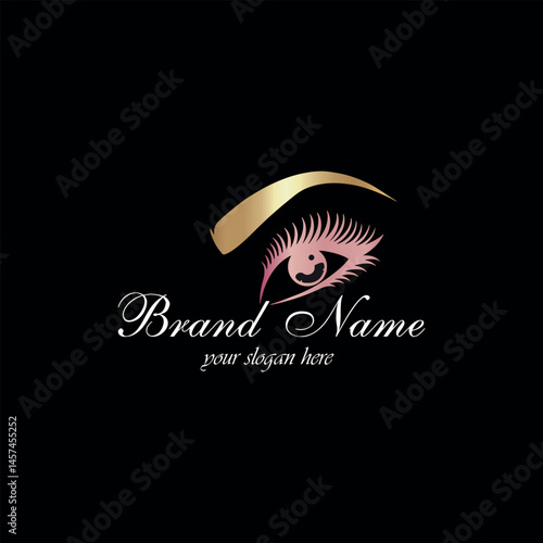 eyebrows and eyelashes logo design vector