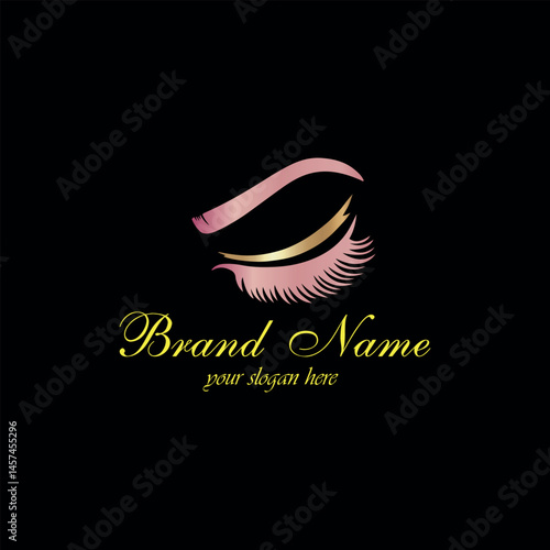 eyebrows and eyelashes logo design vector