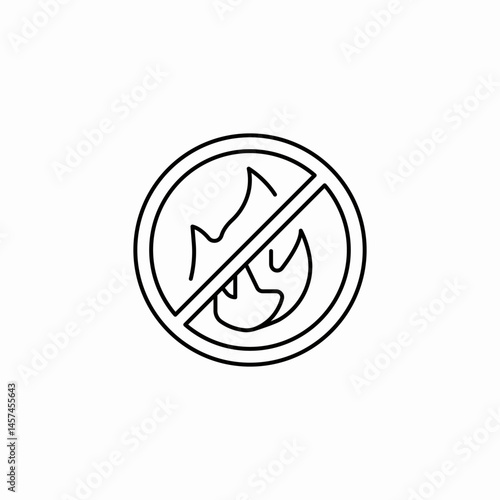 no fire icon sign vector