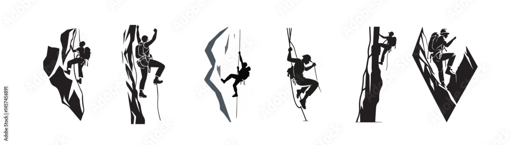 Fototapeta premium vector illustration of a climber mountain