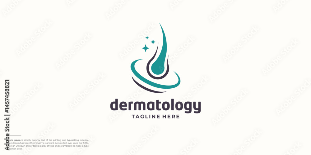 Fototapeta premium clinic dermatology hair care logo design.