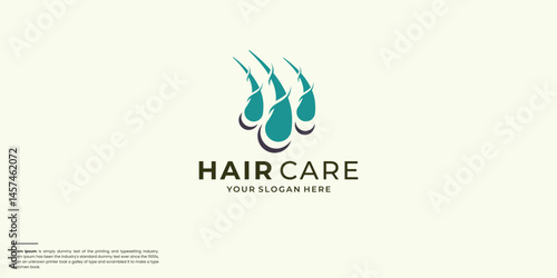 Hair care logo design simple hair skin care silhouette illustration vector template.