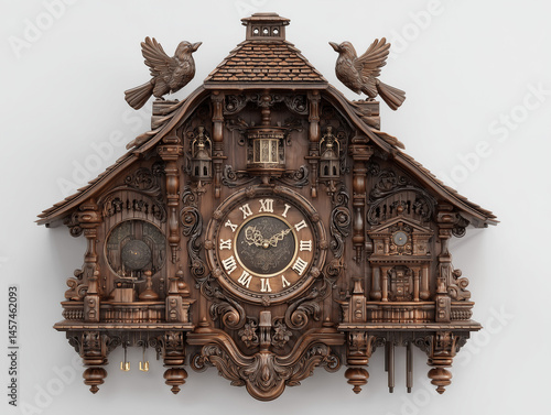 antique bird clock