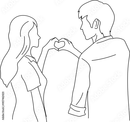 Feeding Dessert Between Couple — Love Concept Art