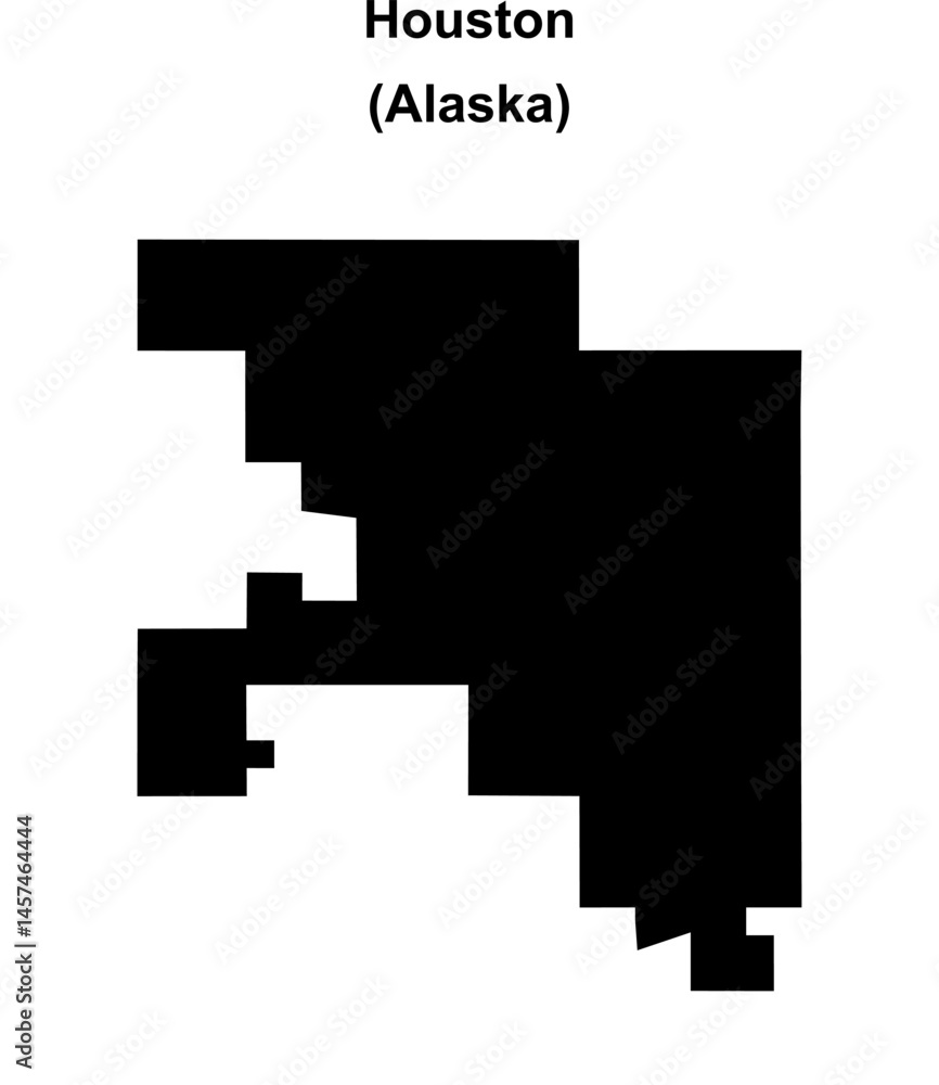 Houston (Alaska) blank outline map Houston (Alaska) blank outline map