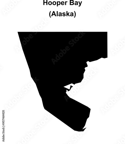 Hooper Bay (Alaska) blank outline map