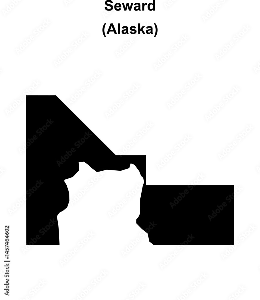 Seward (Alaska) blank outline map Seward (Alaska) blank outline map