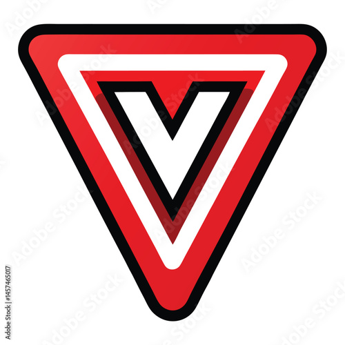 Isolated Red Yield Road Sign Vector Illustration Safety Symbol Design