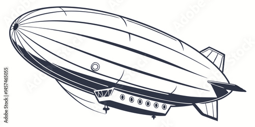 Isolated Vintage Airship Illustration Vector Graphic Perfect For Transportation Or Travel Themes
