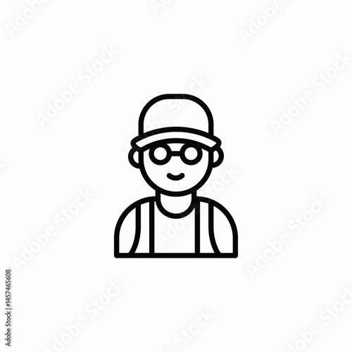 hipster male character icon sign vector