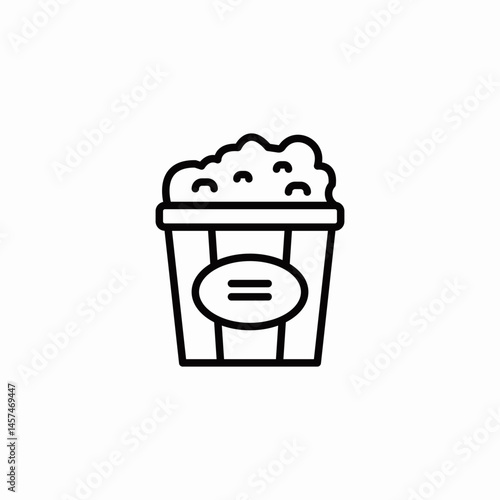 popcorn snack container icon sign vector