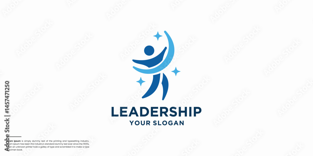 Fototapeta premium Leadership logo concept. Success people logo template design.