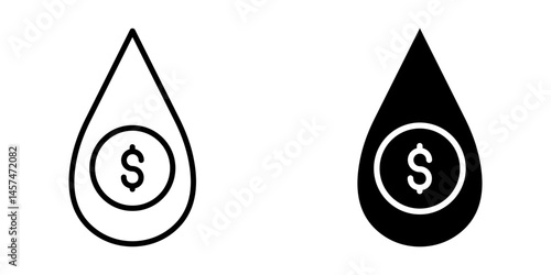 Water rate Icon set. Symbol isolated white background. vector illustration. color editable.