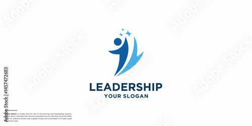 Success people logo template. Leadership logo concept. Healthy life vector illustration.