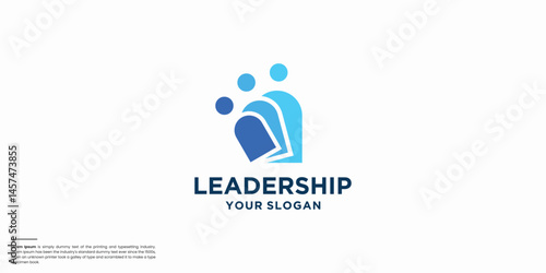 People growth logo icon design with right arrow people. human community vector graphic symbol.