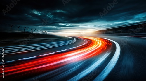 Race track speed motion blur dynamic car racing background