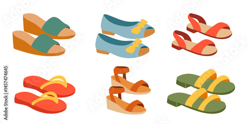 Set of women summer shoes