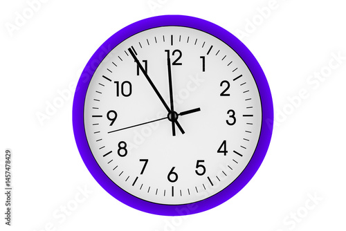Obraz na płótnie Purple, violet watch, wall clock 11 hours 45 minutes on isolated or white background close up w salonie