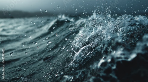 Wallpaper Mural A haunting backdrop of water, droplets forming on surfaces, each a reminder of the invisible PFAS chemicals that threaten our water sources and health Torontodigital.ca