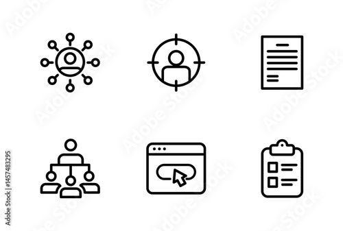 Hiring Process Line Icons. Recruitment, Job Application, Interview, Candidate Selection Vector Set