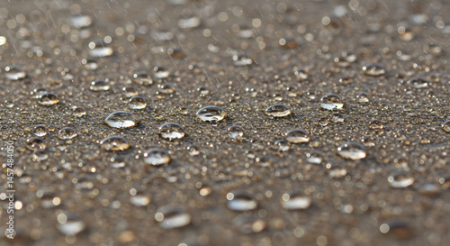 Wallpaper Mural Close-Up of Raindrops on Textured Surface Reflecting Ambient Light Torontodigital.ca
