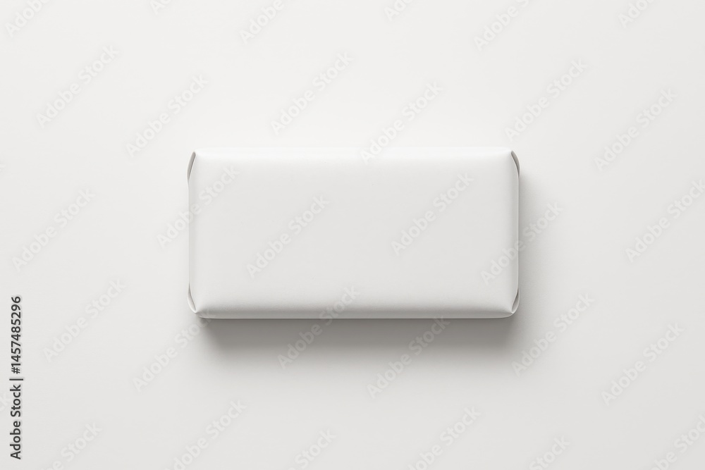 Soap Bar Minimalist Mockup: A top-down shot of a soap bar wrapped in clean packaging, perfect for showcasing hygiene or skincare products in a modern context. Soap Bar Minimalist Mockup: A top-down shot of a soap bar wrapped in clean packaging, perfect for showcasing hygiene or skincare products in a modern context.