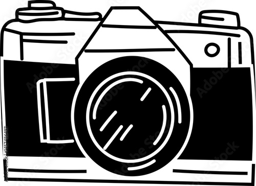 Retro Camera with Flash Doodle for Nostalgic Projects