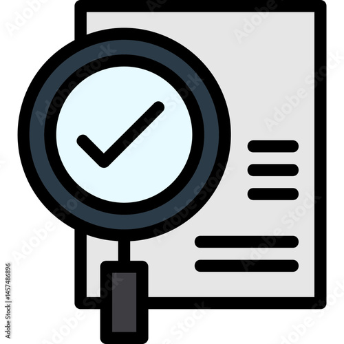 Fact Check Line Filled Icon