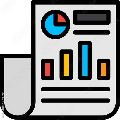 News Analysis Line Filled Icon