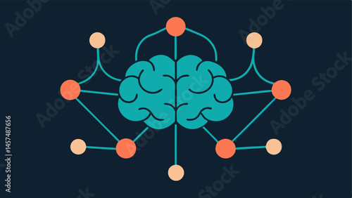 Brain Network A simplified neural network in a brain silhouette where some connections are emphasized with glowing pathways that symbolize how subliminal messages travel through