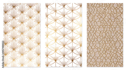 Abstract brown seamless pattern set showcases geometric floral vector designs for vintage textile decoration