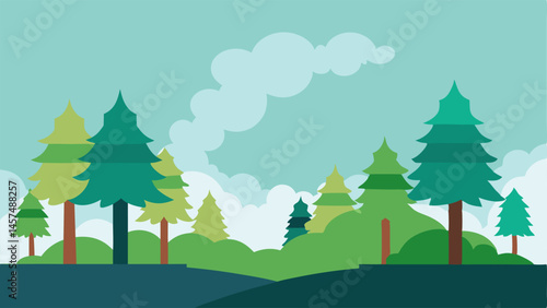 Carbon Emissions An depicting a forest with trees on one side and smoke and carbon emissions rising from a cleared area showcasing the impact on air quality.