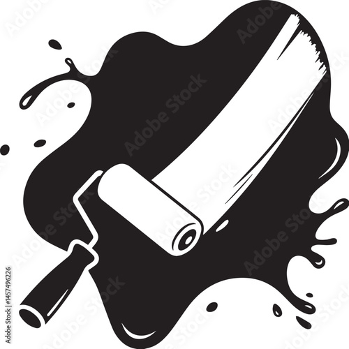 paint roller brush silhouette