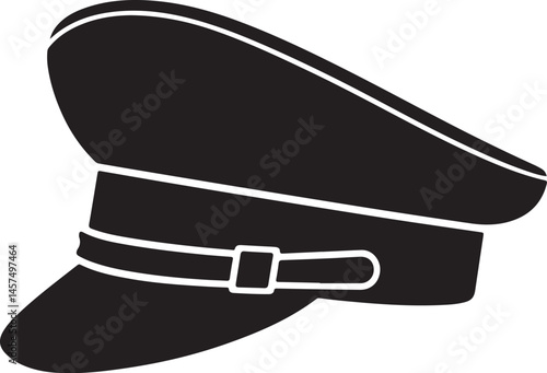 police officer cap isolated Silhouette