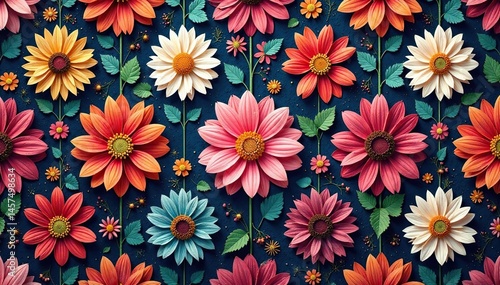 Wallpaper Mural Intricate woven floral tapestry, seamless repeat, woven, wallpaper pattern, floral background Torontodigital.ca