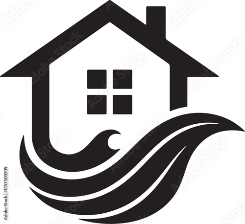 The logo features a black and white representation of a home, evoking a sense of safety and comfort.