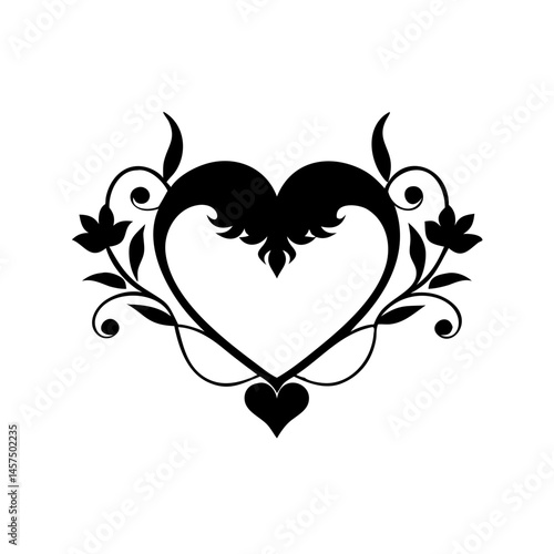 Ornate Heart Floral Frame