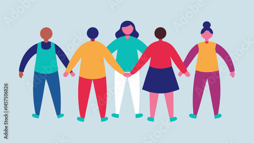 Community Circle A circle of diverse individuals holding hands each wearing clothing that reflects their unique gender identity symbolizing support and acceptance within the