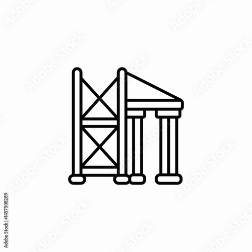 building under construction icon sign vector