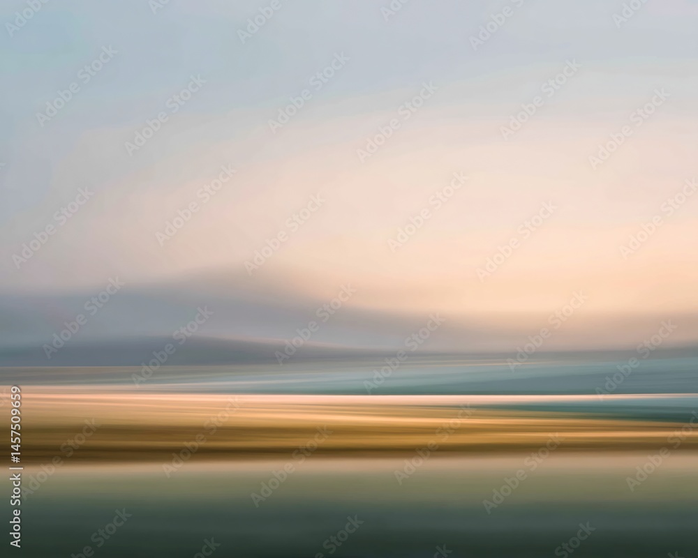 Obraz premium Smooth open land layered with pastel light and motionless air
