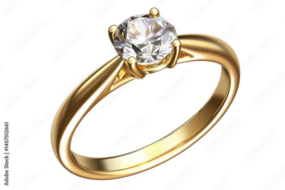 A golden ring with a diamond solitaire on a black background showcasing its elegant design and sparkle beautifully A golden ring with a diamond solitaire on a black background showcasing its elegant design and sparkle beautifully