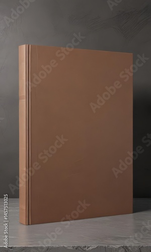 Empty book cover template, realistic textured backdrop,  beige,  paper,  clean