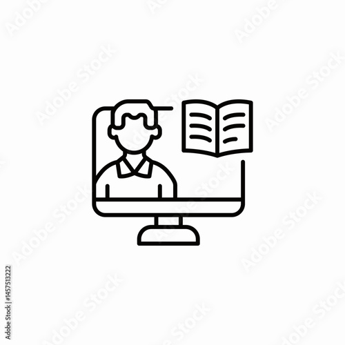 online learning student icon sign vector