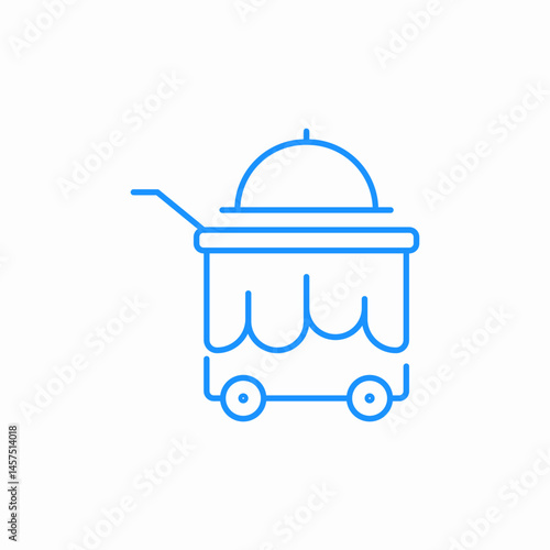 restaurant food trolely icon sign vector