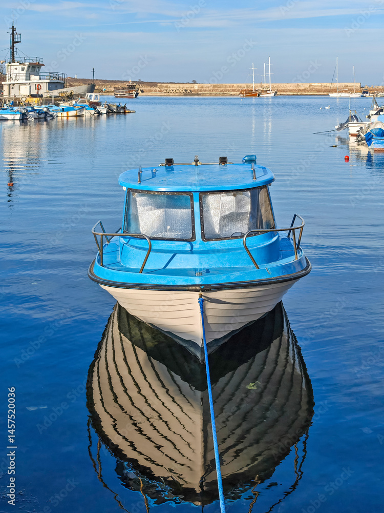 Sunset view of the port of Sozopol, Bulgaria