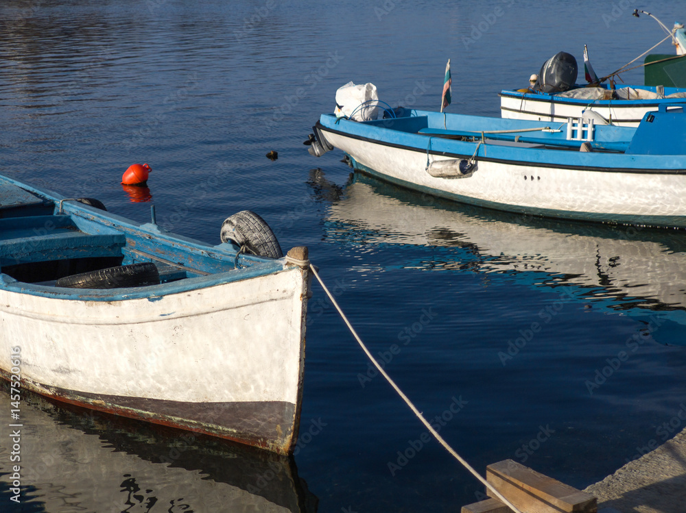 Sunset view of the port of Sozopol, Bulgaria