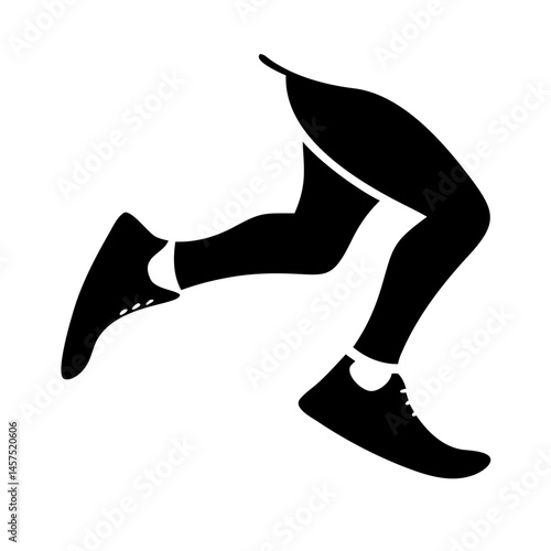 Black silhouette illustration of running legs and feet wearing running shoes