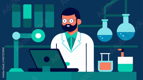 Biotech Innovation A scientist working in a lab with futuristic equipment symbolizing the advancements in biotechnology and the ethical implications that come with them.